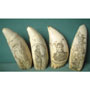 4 Scrimshaw whale teeth resin replica