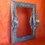 Fantasy dragon wall mirror, slate imitation