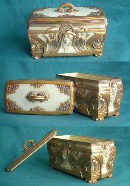 H60 - Jugendstil Schmuckschatulle Elfenbein Repro
