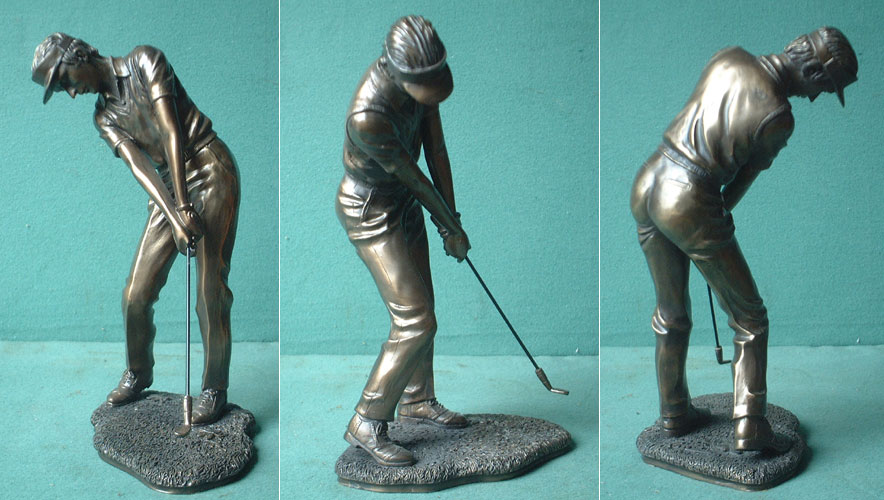 H77 - Golf player - cast-bronze imitation