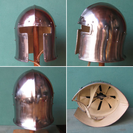 Y12L - Strong Medieval helmet, Barbute, 15th century