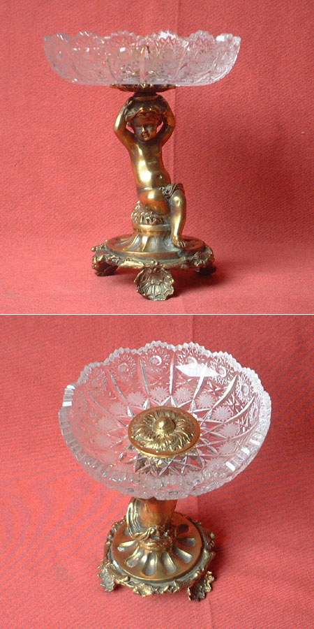 9701 - Putti-Schalenst�nder Bronzegu�