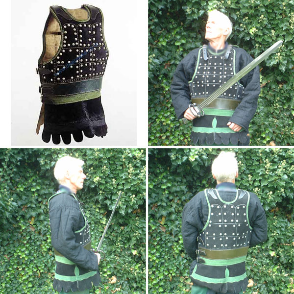AH6076 - Mittelalter Brigandine,Leder m.Metallplatten