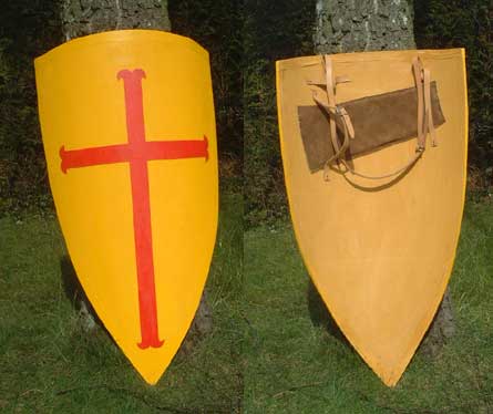 AH6708 - gr. Mittelalter Holz - Schild, m.Kreuz