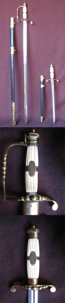 D100P - Marine-Offiziers-S�bel und Marine-Offiziers-Dolch, England, ca.1800