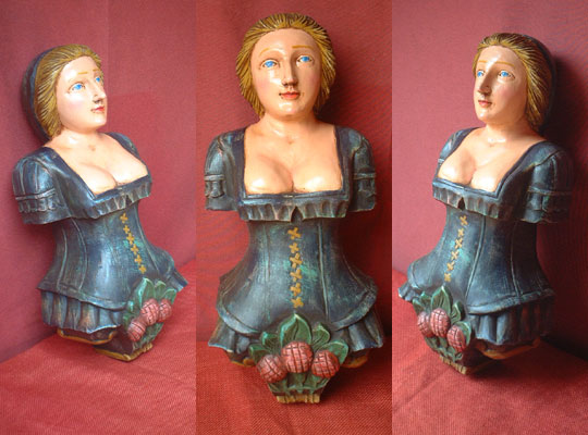 G13A - Galionsfigur, handgeschnitzt Hartholz, Frau des Kapit�ns