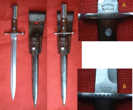 G25 - Schweizer Bajonett f�r  Karabiner K 31 mit Koppels