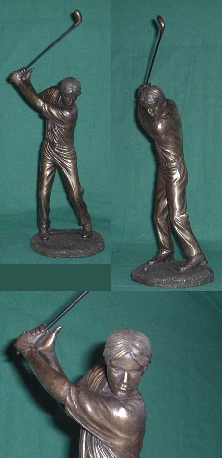 H03 - Golfspieler -tee off- Bronze Imitatguss