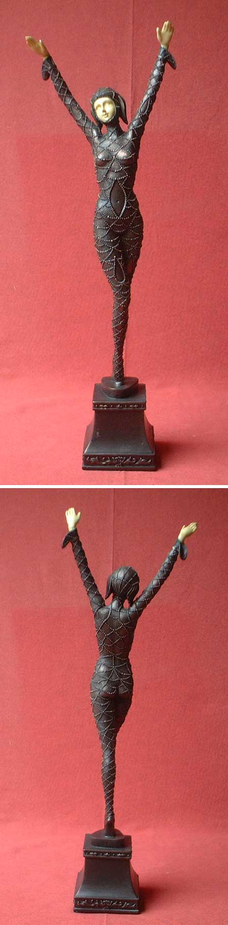 H51 - Art Deco T�nzerin (Repro) Bronze- und Elfenbeinimitat