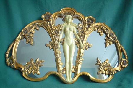 H63 - Jugendstil - Spiegel Nymphe ca.1900 (Repro)