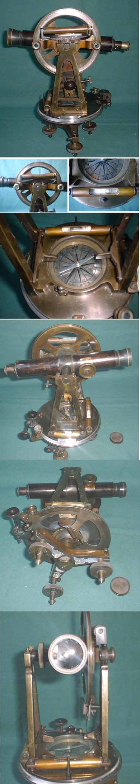 K10 - Gro�er Theodolit 19.Jhdt. Handarbeit Messing