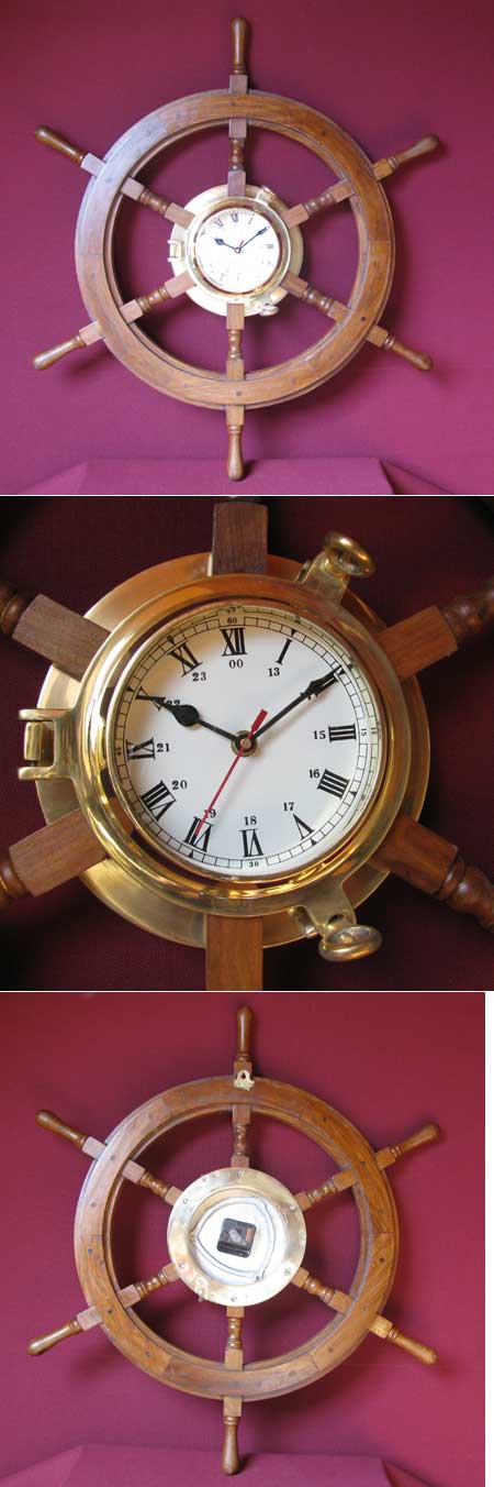 K46 - Rickmer Rickmers Bullauge(n) Uhr im Steuerrad