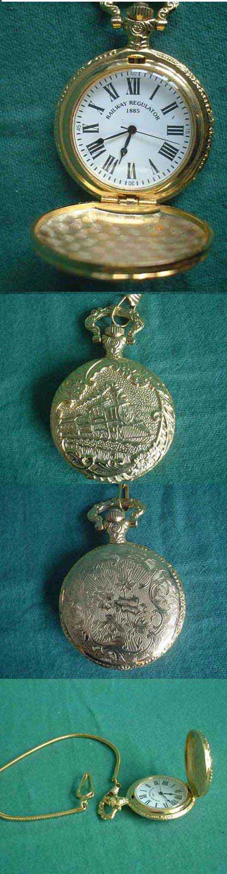 K52 - US - Taschenuhr (alte Eisenbahn Dampflok)