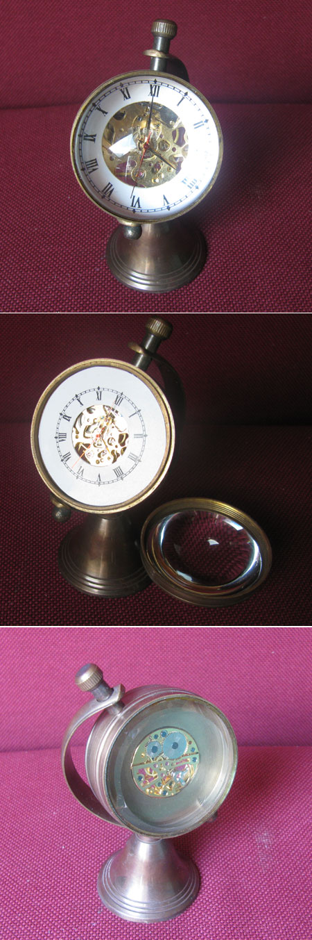 K57 - Mech.Kugeluhr f.d. Schreibtisch, Globus-Stand