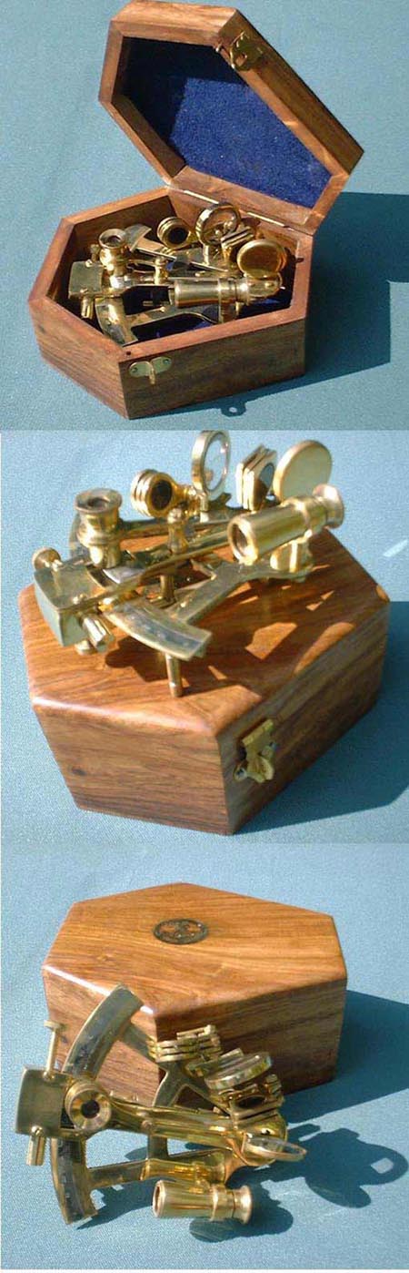L12 - Kleiner Marine Sextant im Holzkasten
