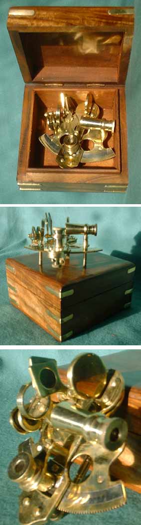 L24 - Marine Taschen Sextant im Holzkasten
