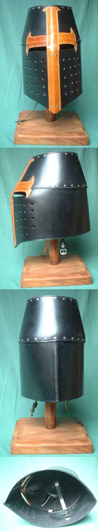 P51 - Kreuzritter - Top- Helm, 13. Jhdt., Rindsleder