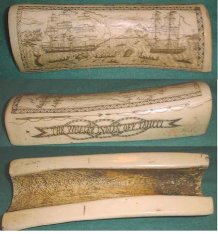 U30 - Scrimshaw Walknochen Andenken USA ca. 1850