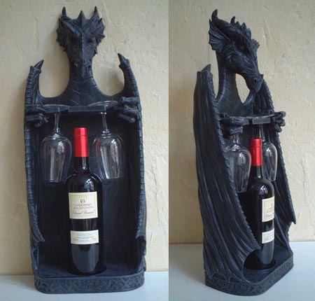 V47 - Gothic Drachen - Flaschenst�nder Feng Shui