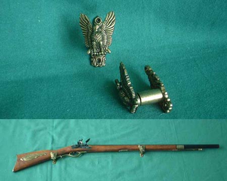 V68 - Wandhalter Paar f. Kentucky Steinschloss Gewehr