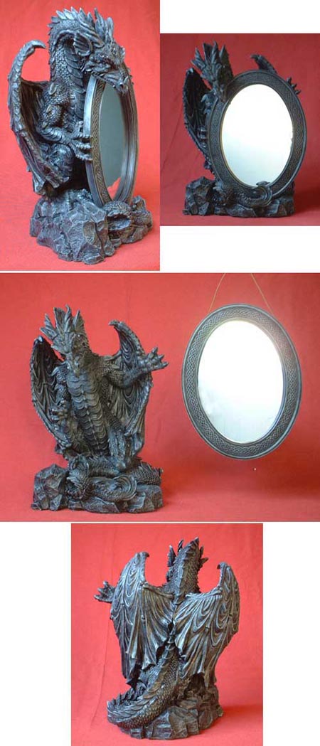 V71 - Fantasy Drachen - Spiegel, Feng Shui