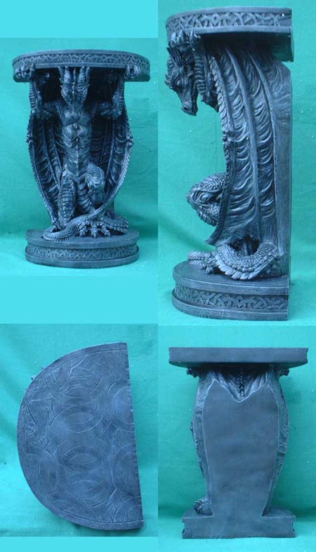 V85 - 2/3 rund. Feng Shui Fantasy Drachen- Tisch