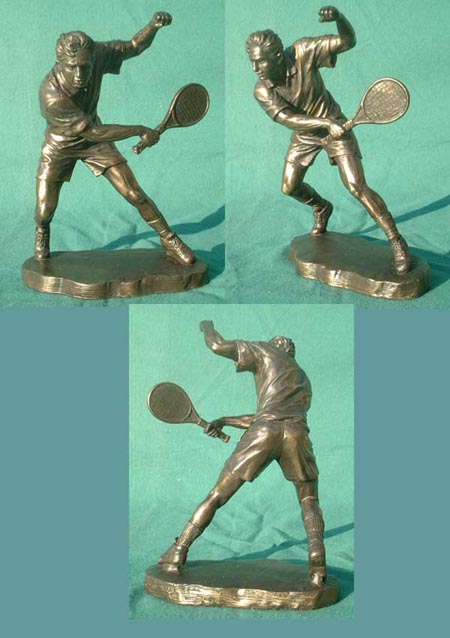 W08 - Tennis - Spieler Bronze Imitat Steinguss