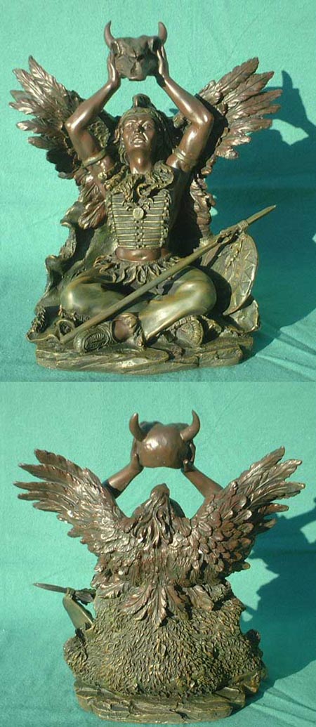 W12 - Medizinmann, Bronze Imitat Figur, Indianer