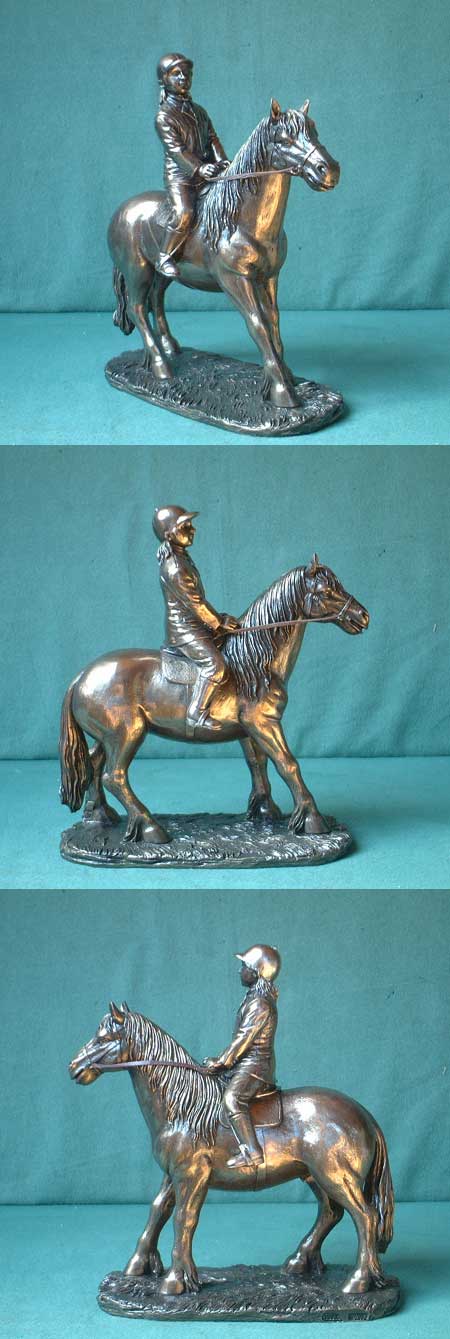 W20 - M�dchen mit Pony, Bronze-Imitation, Kunstguss, England
