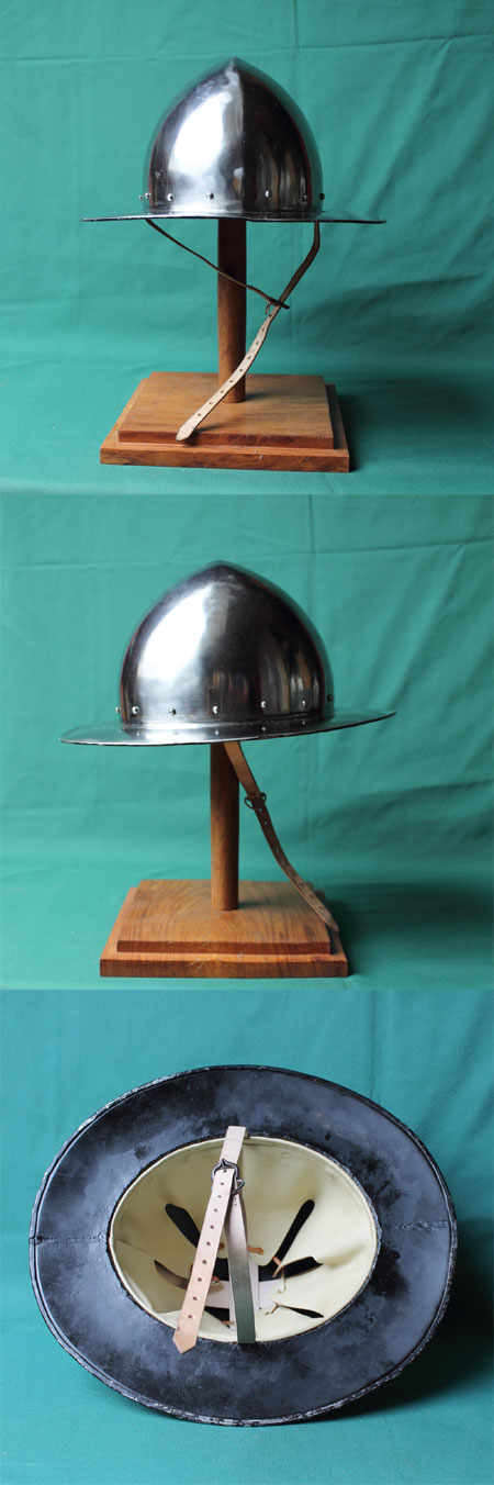 Y32M - Schwerer schweizer Schaukampf Eisenhut, 14.Jhdt.
