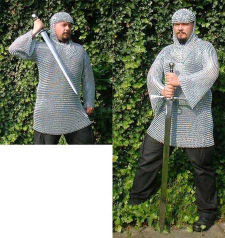 A35XXL+ - Medieval extra large Chain Mail Shirt size XXL +