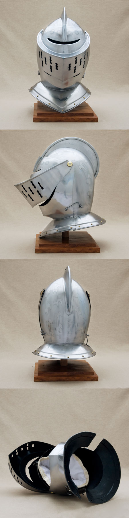 AH3814E - Medieval closed helmet with visor, 16th century