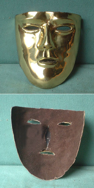 AH6049F - Face mask, brass, for Roman cavalry helmet 100 A.D.