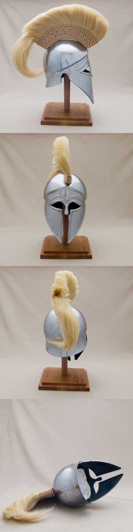 AH6058IP - Greek Corinthian Helmet beige plume, 500 B.C.