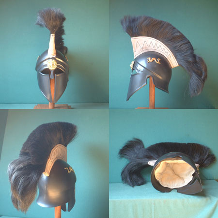 AH6058R - Greek - Corinthian Helmet w.black plume,abt. 500 B.C.