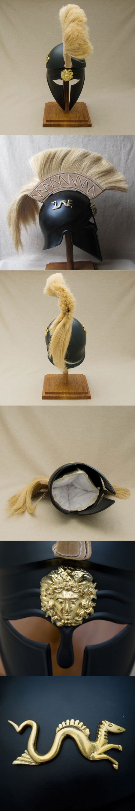 AH6058R2 - Greek - Corinthian Helmet w.beige plume,abt. 500 B.C.