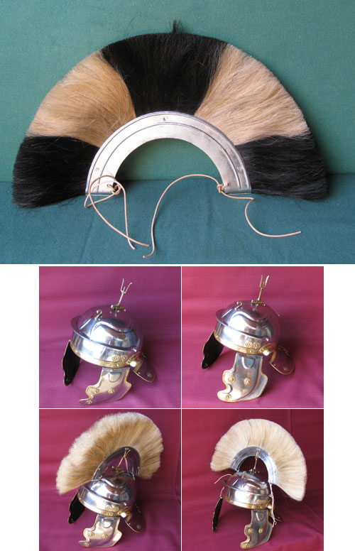 AH6104 - Beige/black Crests for Roman Deepeeka helmets