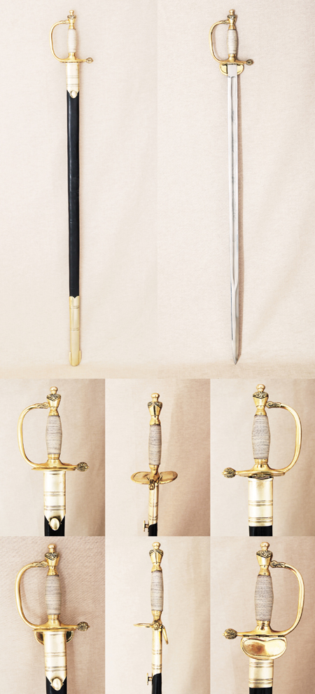 D31 - Royal Officer's epee or straight sword, 18th cent.
