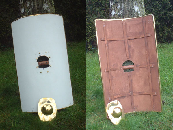 D53B - Roman rectangular shield scutum primed and unpainted