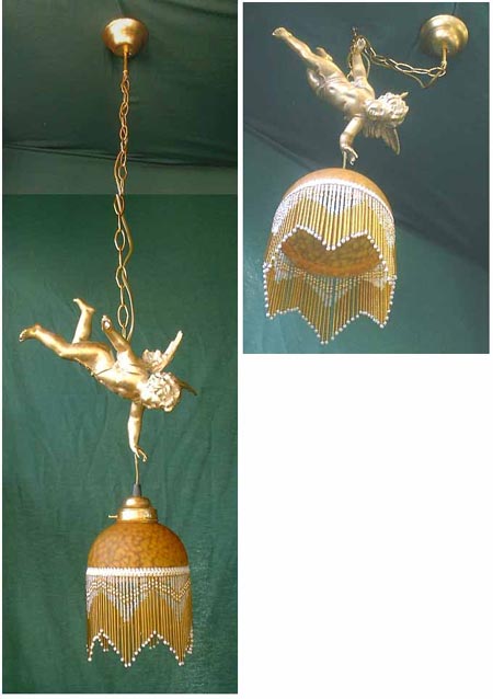 M12 - Figure lamp baroque angel, gold-coloured