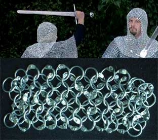 P12R - Chainmail Coif riveted zincplated steel links
