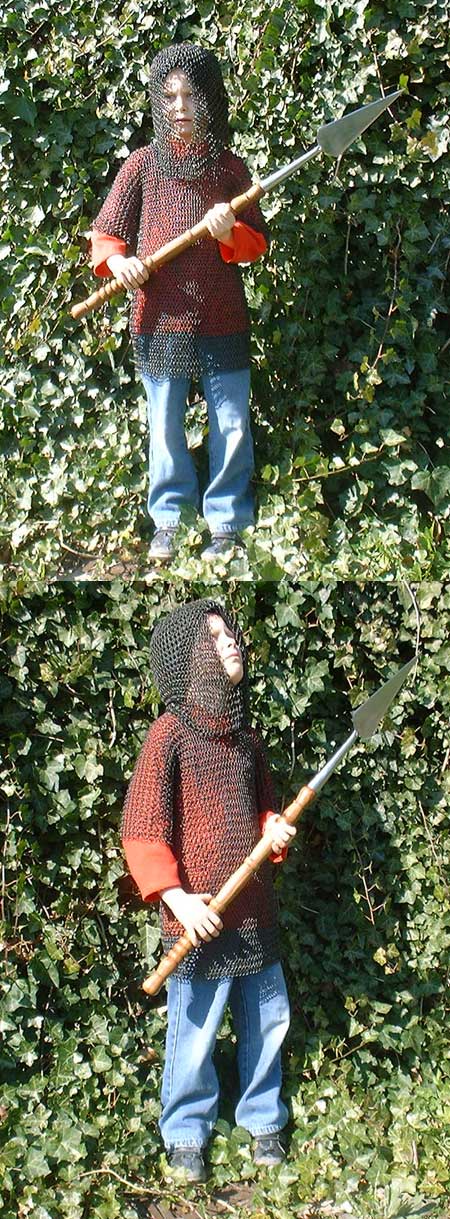 P45B - Chain Mail Shirt, blackened, for children age 10 to 15
