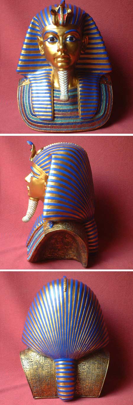V111 - Large Tutankhamun Pharaoh bust, handpainted