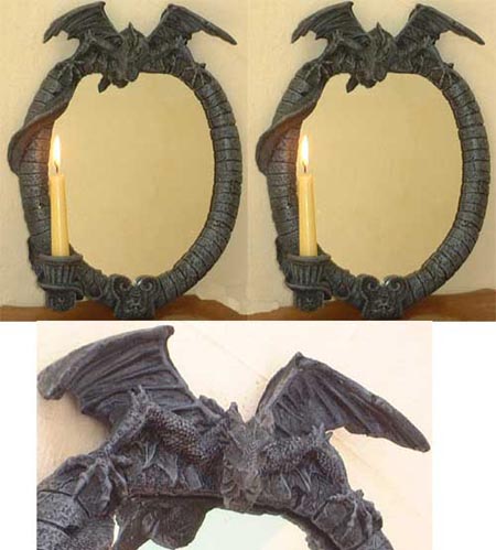 V97 - Feng Shui dragon mirrors, slate imitation