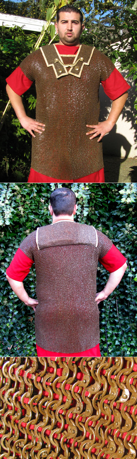 Y25L - Hamata, Roman chainmail shirt, riveted, inner ring diameter 6mm/0.23, size L