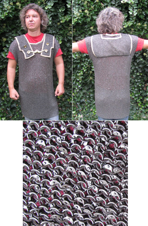 Y25S - Roman chainmail shirt Hamata, riveted, inner ring diameter 6mm/0.23, size S