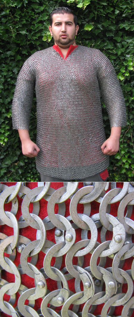 Y48S - NEW - riveted chainmail shirt size S
