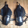 Medieval upper leg/thigh armour, leather and steel