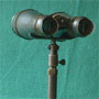 Binoculars, brass, antique style, with tripod
