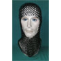 Chainmail coif for children 5 to 10 years, blackened